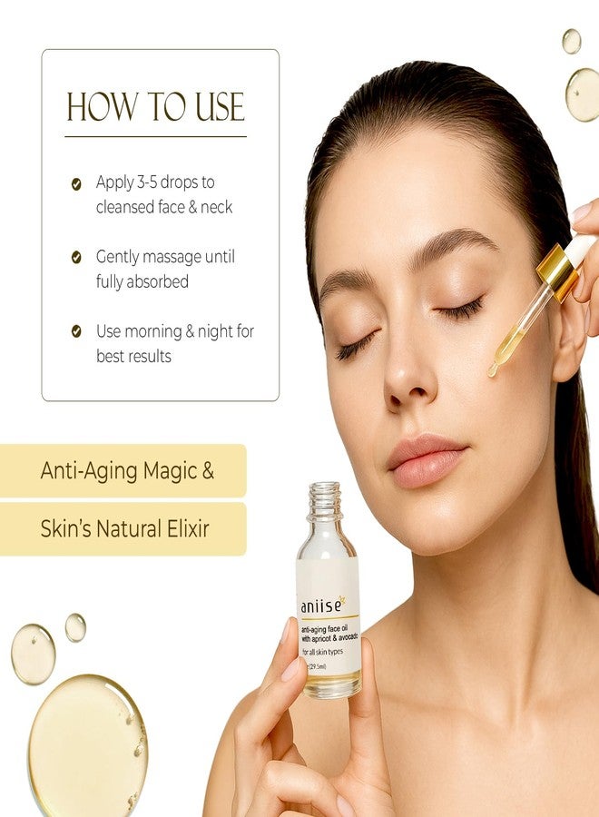 Aniise Face Oil with Apricot and Avocado, Moisturizing, for Face for All Skin Types - All-Natural Serum for Face - With Vitamin C, E, and Grape Seed 1 oz - Image 4
